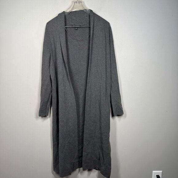 Banana Republic long lined knit cardigan duster sweater gray size Medium - Picture 2 of 8